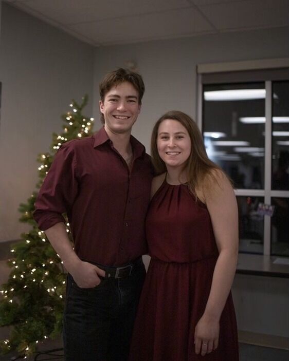 One of the first official pictures as a couple. This was at the Columbia Bible College Christmas banquet. 