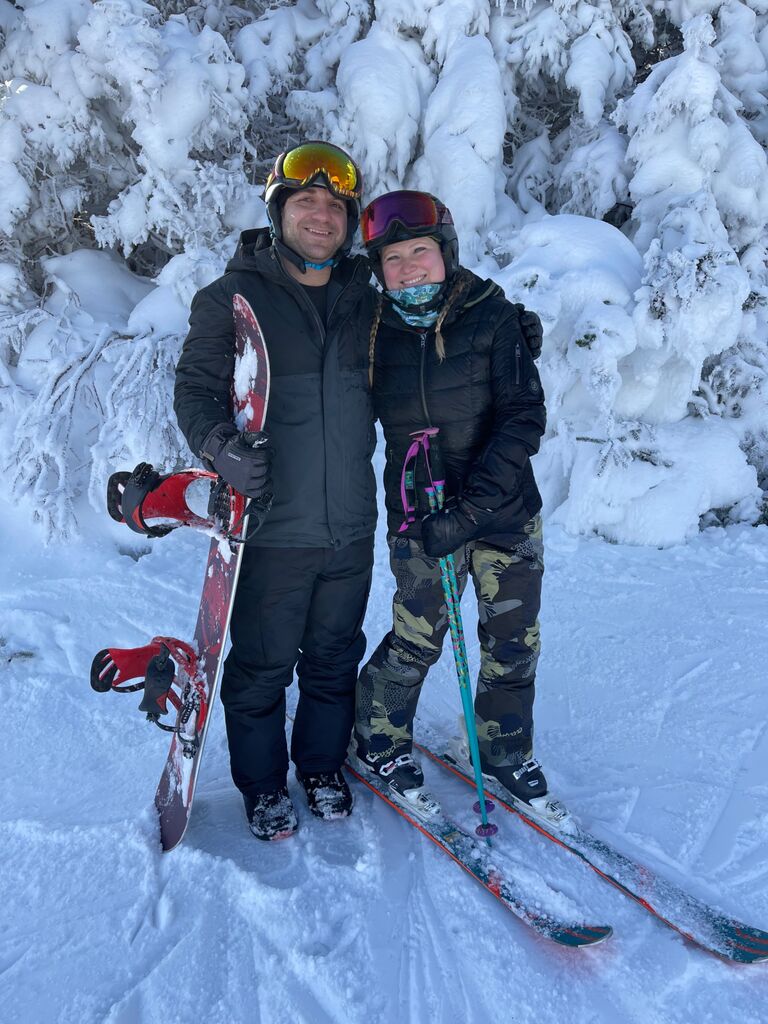 First ski/snowboard trip together in Vermont. 