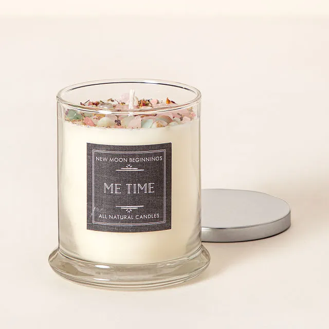 Scented candle with opal crystals anniversary gift