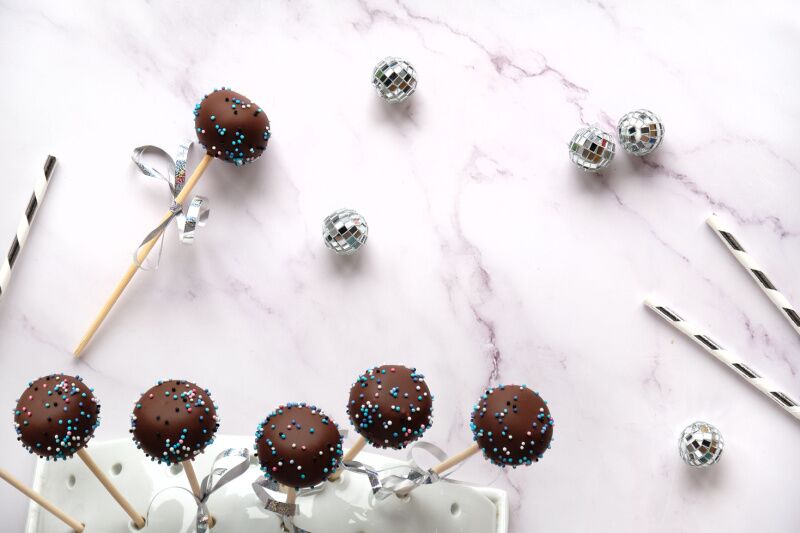 Disco Theme Party - bake disco themed cake pops