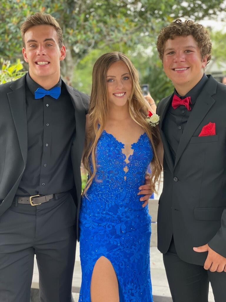Brett, Emma, and Dillon before Bishop Moore's Senior Prom!