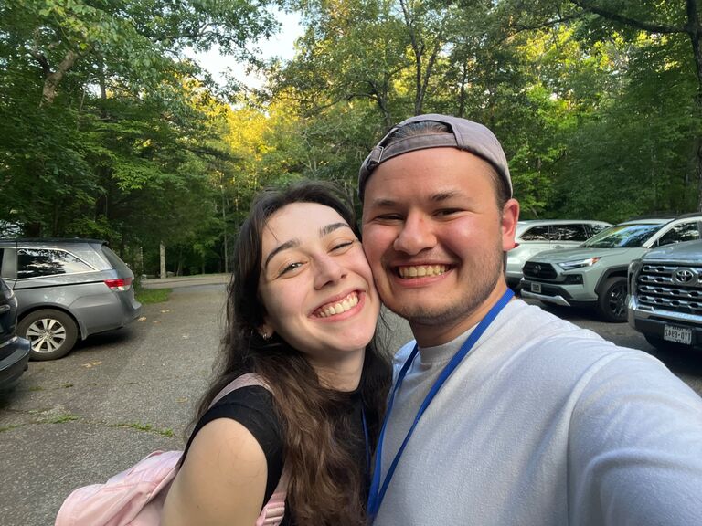 The one glimpse we got of each other while Kiara helped with LIGHT camp and Caleb helped with SALT camp at Fall Creek Falls State Park, TN.