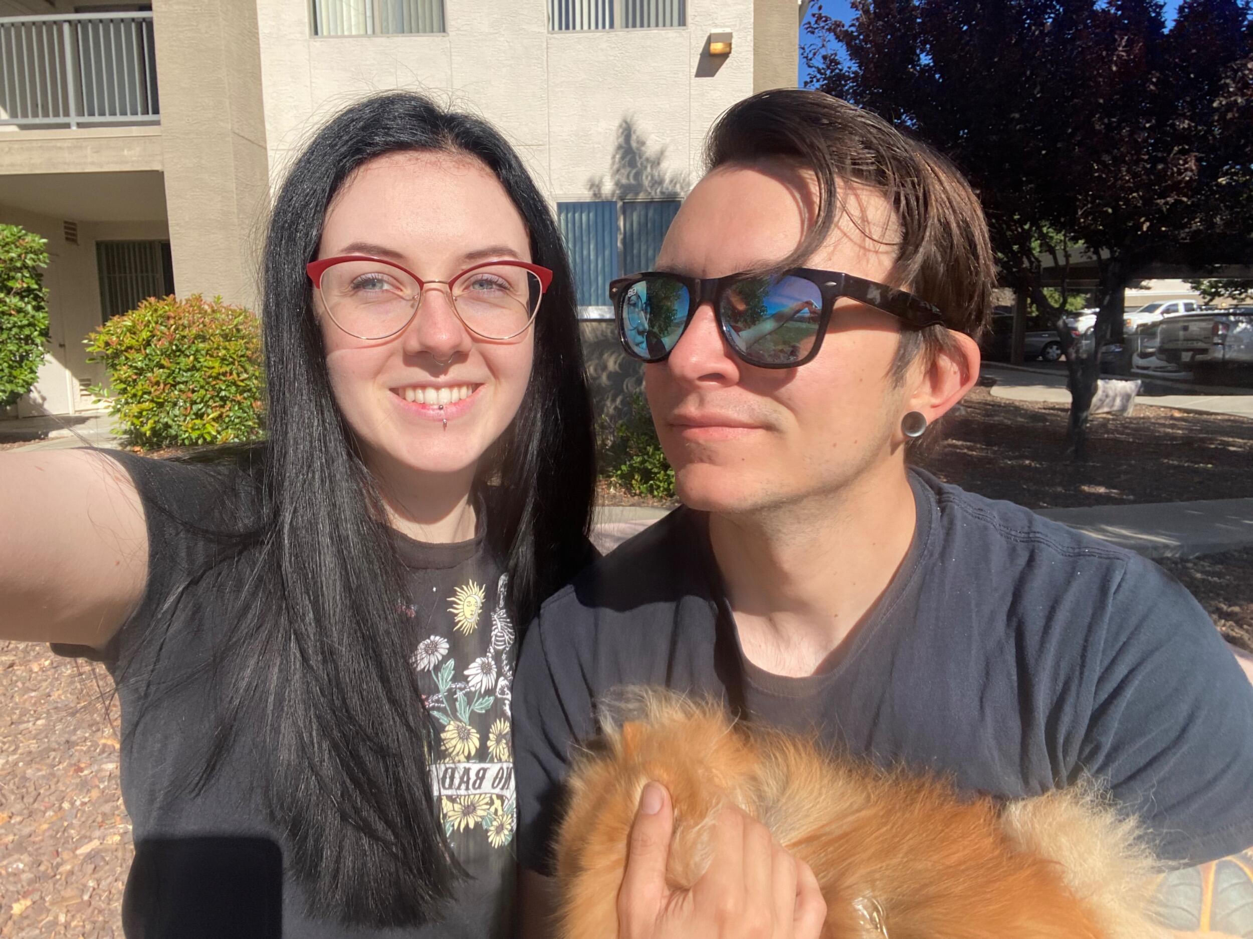 Partial solar eclipse. I lost my eclipse glasses and someone let us borrow theirs. So kind of them. 