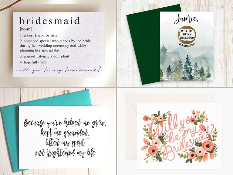 Gold Wedding Cards Will you be my Bridesmaid Cards To My Bridesmaid Maid of Honor EL217 Bridal Cards- Bridesmaid Card