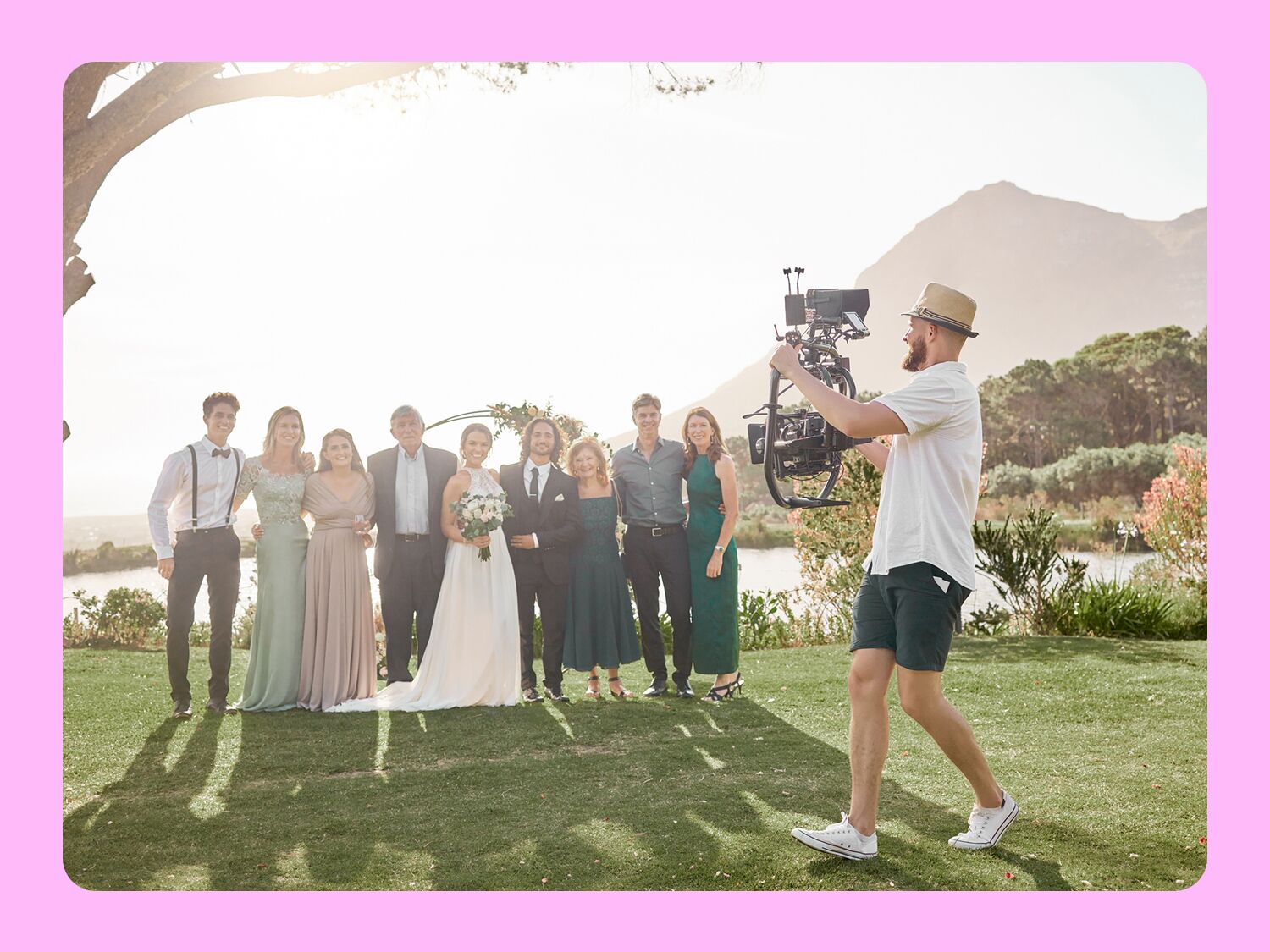 Videographer filming at wedding