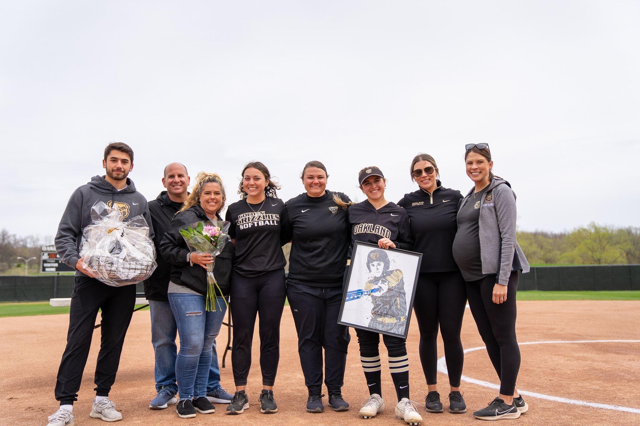 Arieanna played 4 years of College Softball. Mario was there through it all and celebrated her last home game with her. 