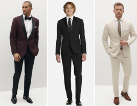 Three affordable men's suits for weddings