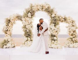 Simone Biles and Jonathan Owens destination wedding photo 