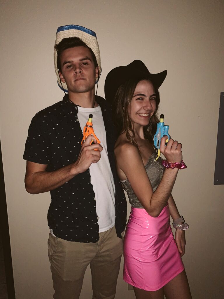 Senior year halloween! Wish we could remember what our costume was...