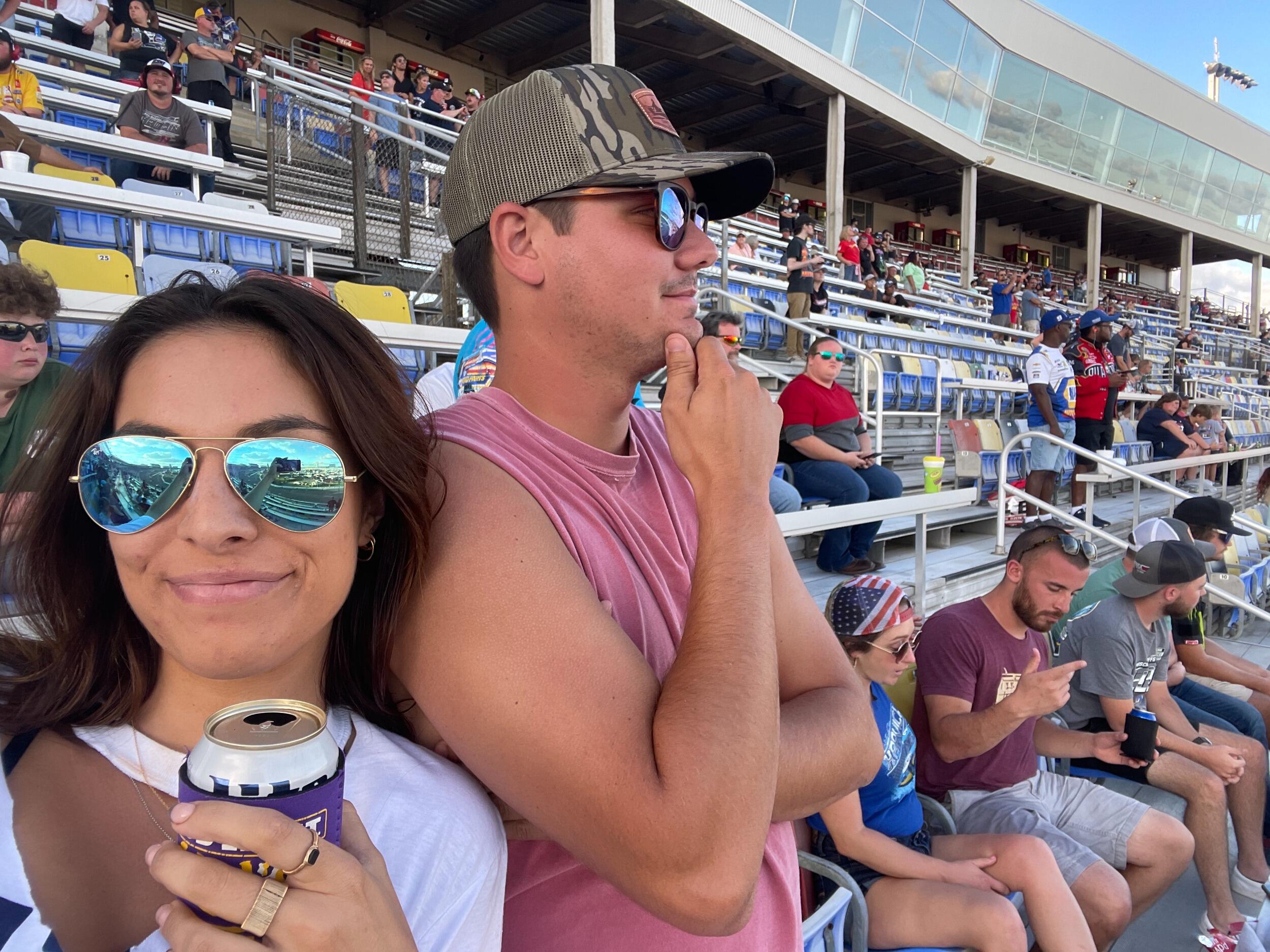 McCall's first time visiting Walker in Charlotte. He took her to NASCAR