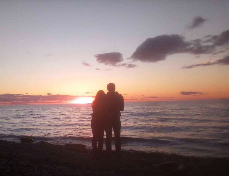 This was the first time we went to North Bass Island together (where Josh's grandparents used to live). This is a very special place in Josh's family, and Josh's grandma even took this cute picture of us on her iPad during the visit :)
