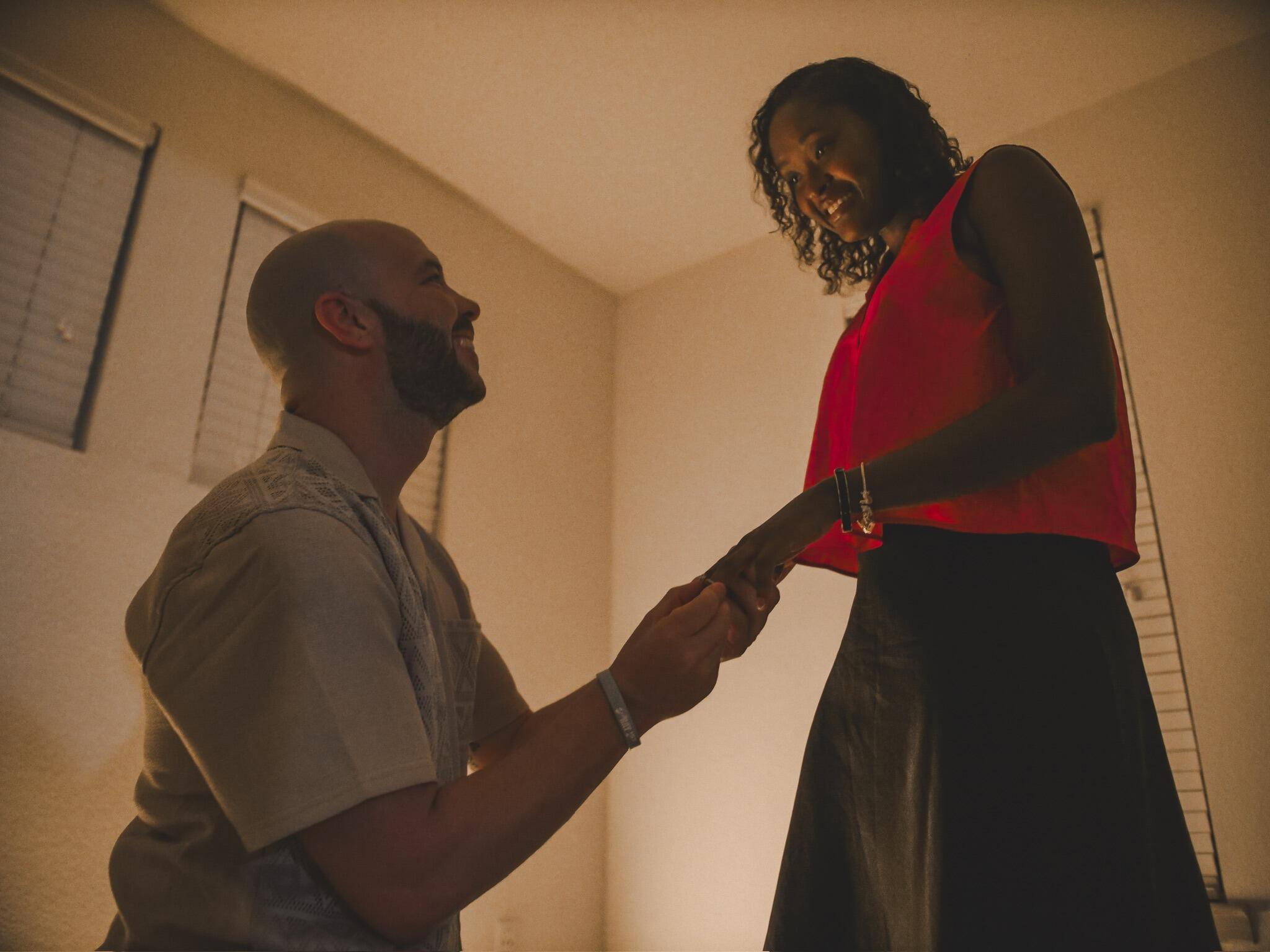 Matthew asked Antonella to be his sunshine... forever. 