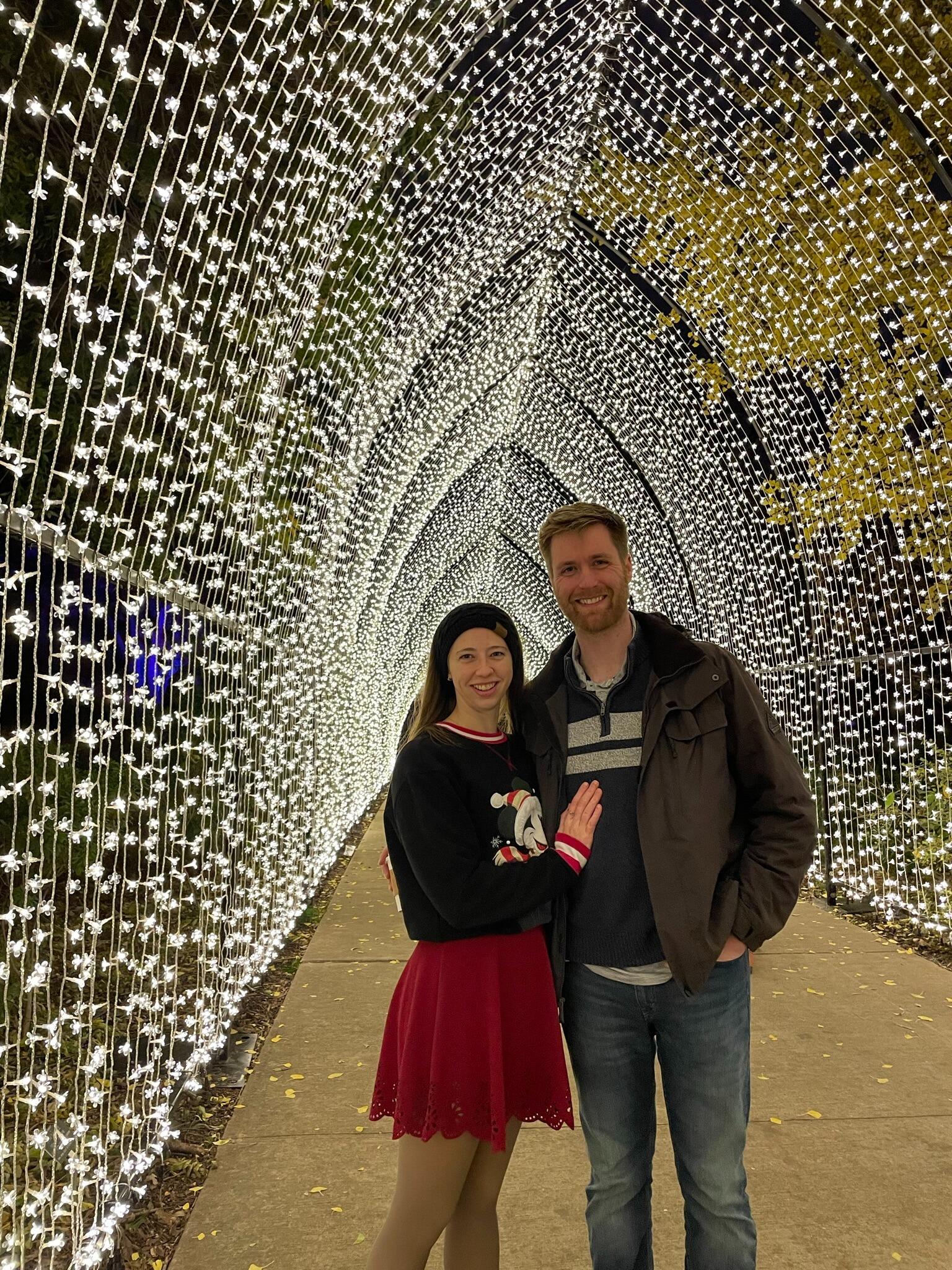 Strolling through Christmas lights at the Fort Worth Botanical Gardens