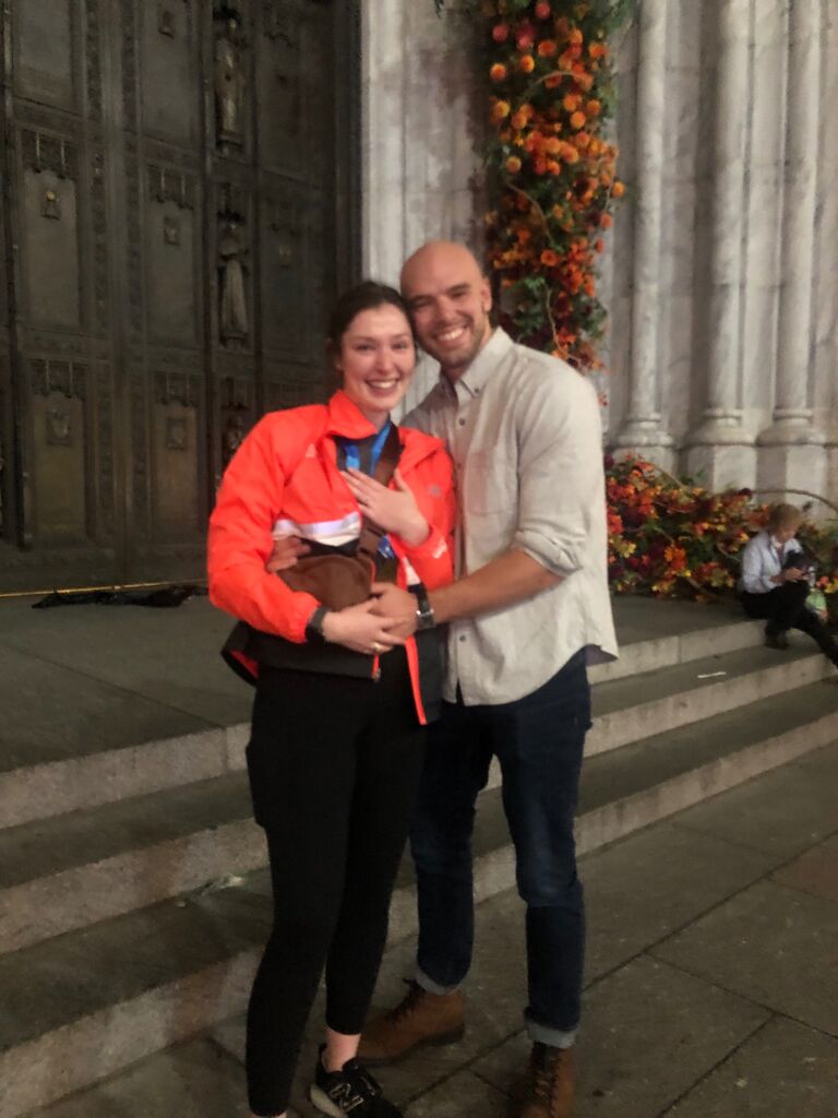 Very blurry photo taken by the very kind lady who almost walked into said proposal 