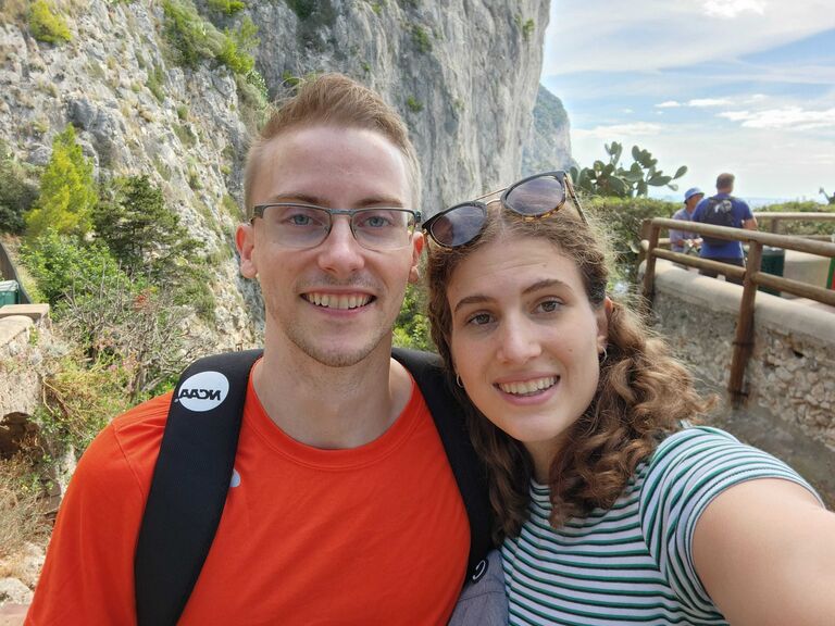 On the island of Capri, we had the best pizza ever. Surprisingly, it didn't have any cheese but was still way better than any other pizza we tried.