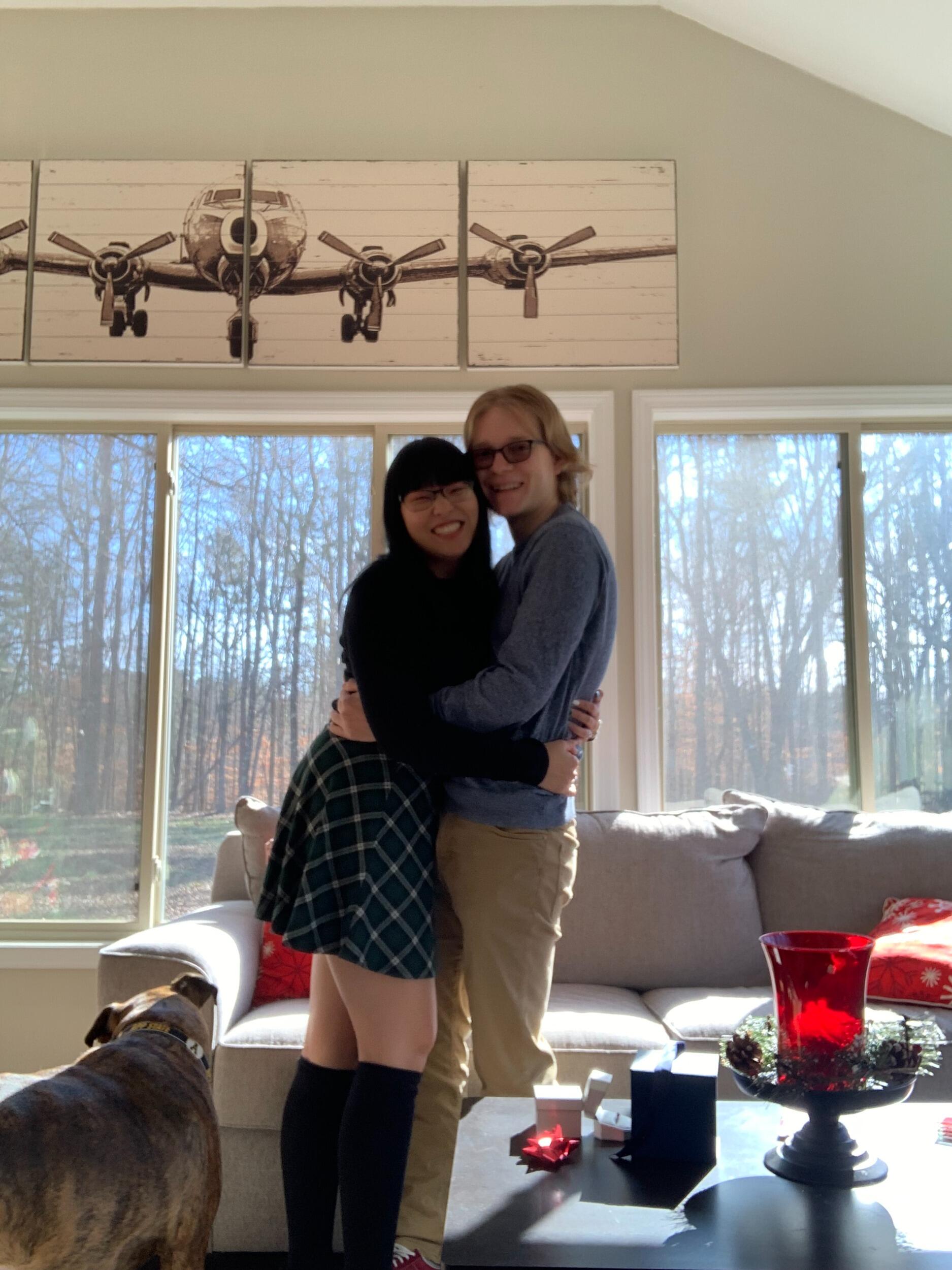 The day we got engaged. One of my favorite moments, as we exchanged Christmas presents I opened mine up to see a ring.