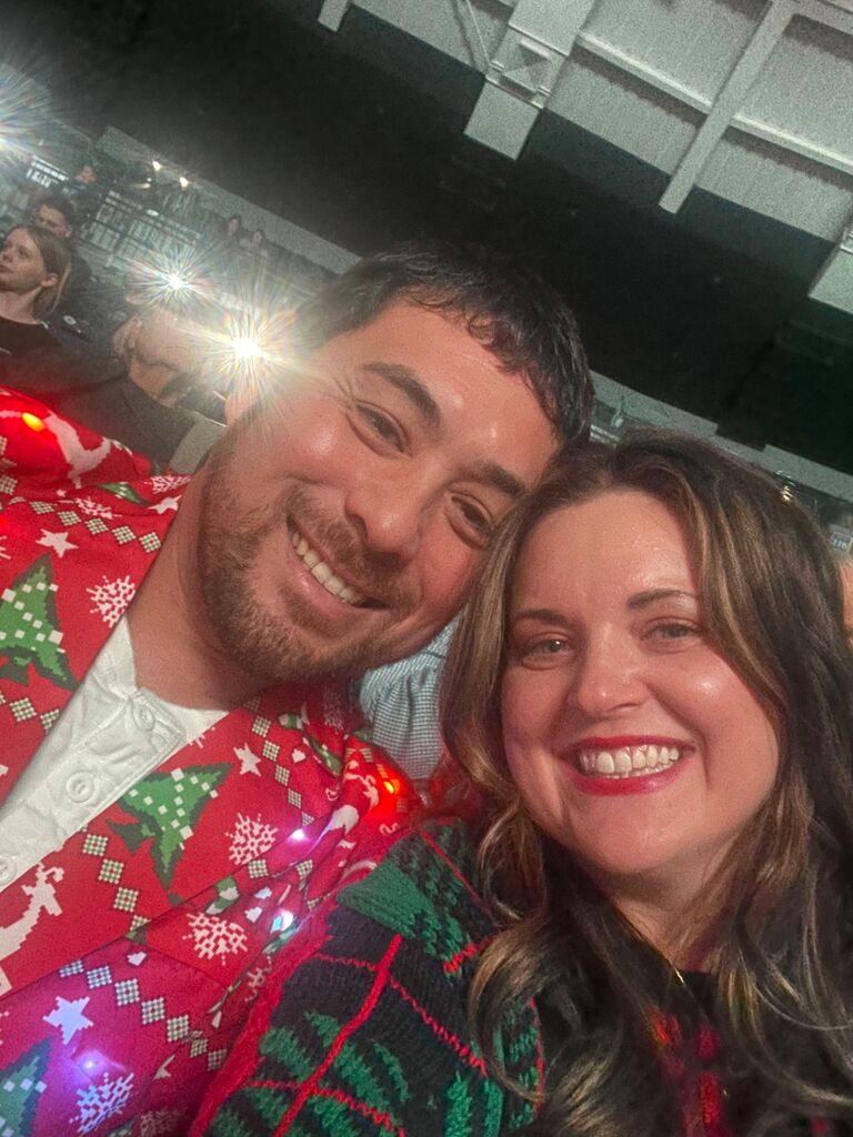 I got Sean tickets for a basketball game at ND for his birthday, and it happened to be "Ugly Christmas Sweater Night", so we got decked out & enjoyed the game, followed by a yummy bowl of ramen. 