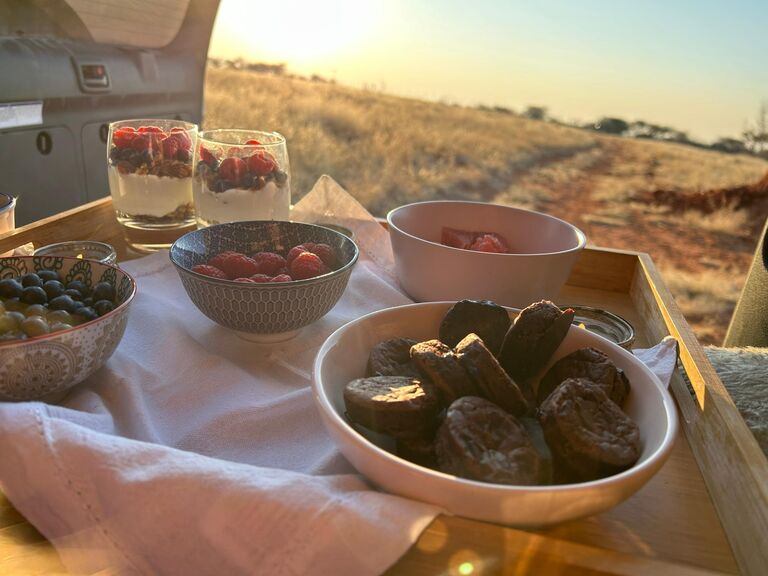 Our beautiful view with the delicious picnic.