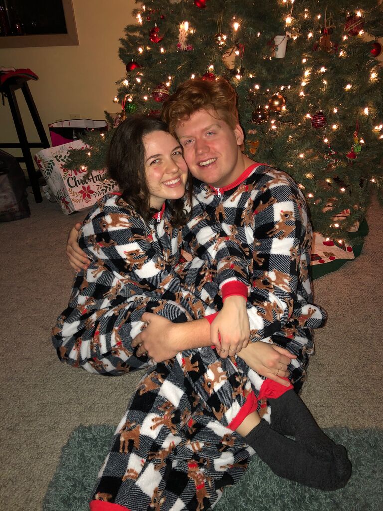 Debut of the matching Christmas onesies