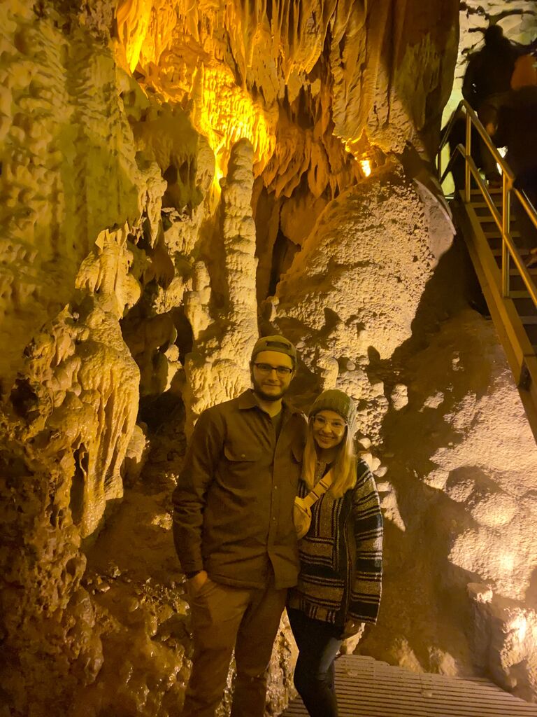 We visited our 6th National Park together — Mammoth Cave! Katie was very nervous about the trip because she is claustrophobic & afraid of bugs, but she ended up having the best time! It was so cool to walk past such insane stalactites and stalagmites.
