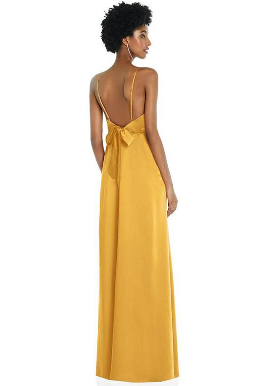 High-Neck Low Tie-Back Maxi Dress with Adjustable Straps - 8218