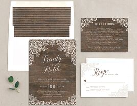 Rustic wedding invitation set