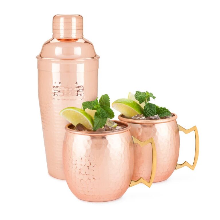 Moscow Mule mugs and cocktail shaker set