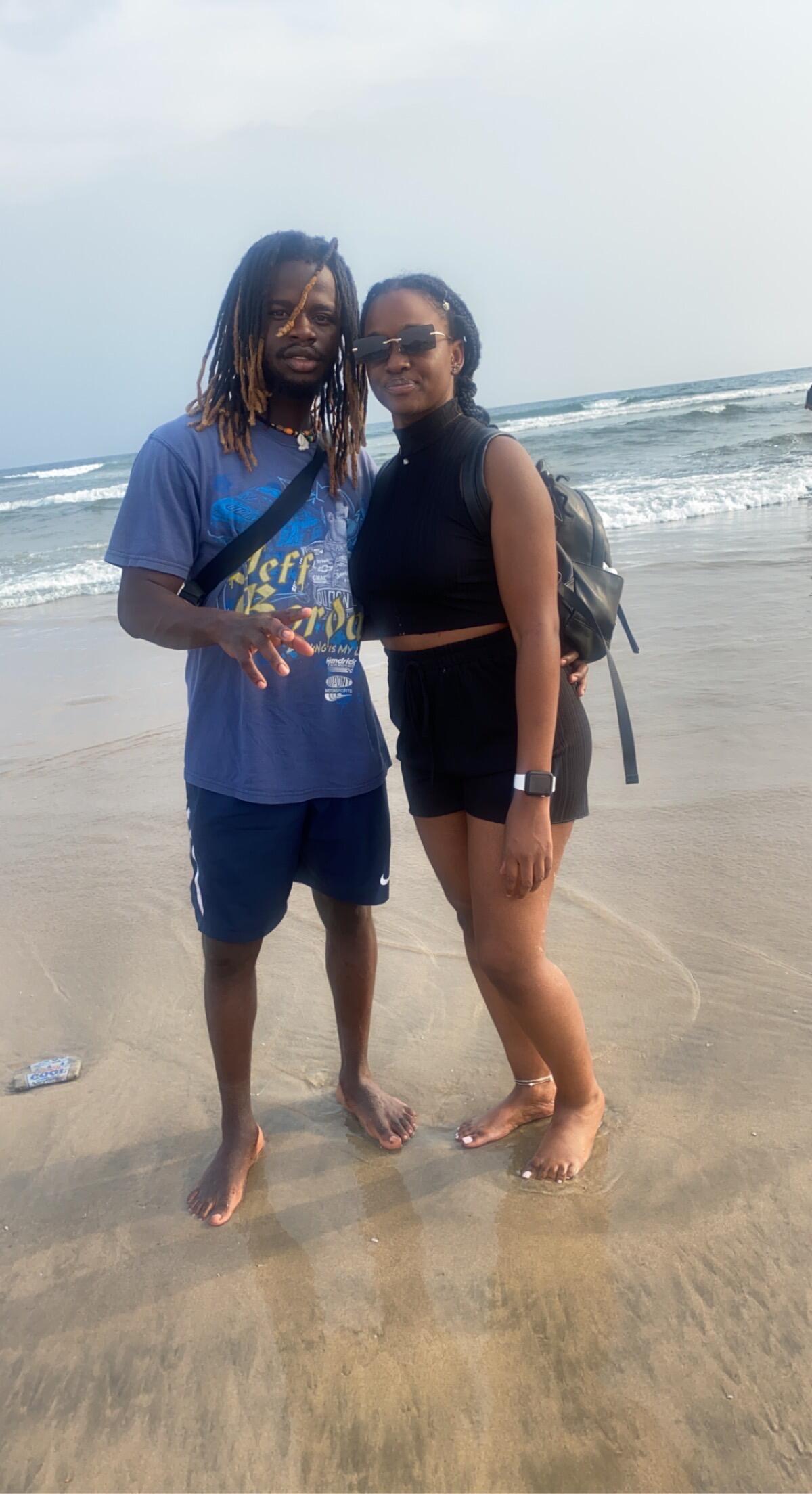 At Labadi Beach in Ghana, enjoying the sun.