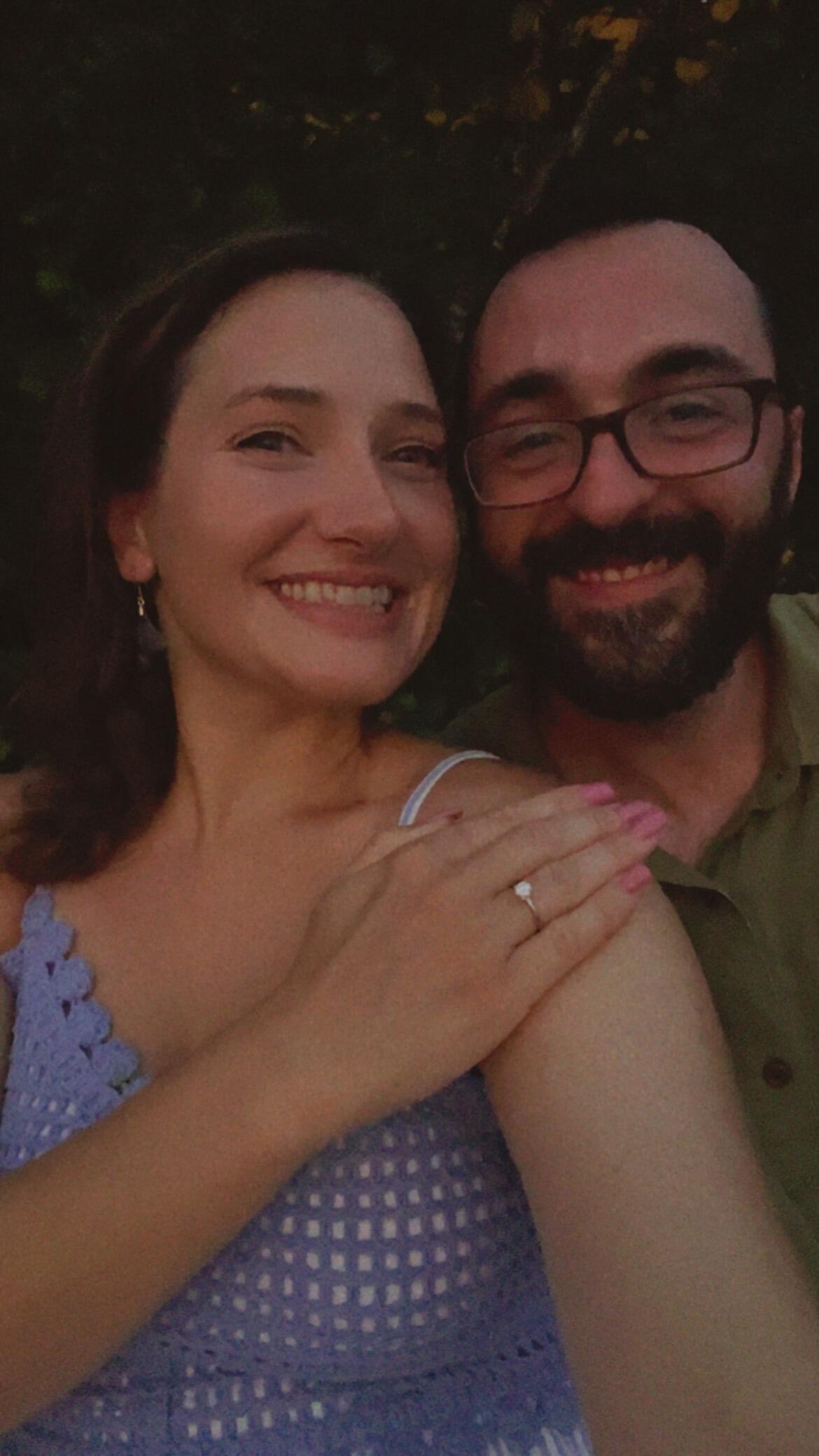 Jon proposed at Oakledge park on a beautiful summer night in August. 