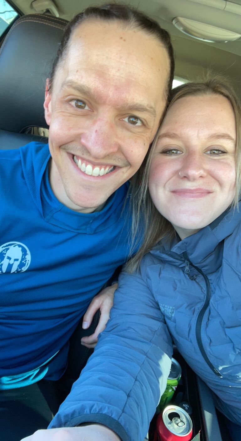 Ivy and Brian before Old Man Winter 2022 in Lyons, CO!