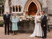 Prince Philip, Queen Elizabeth, Edoardo Mapelli Mozzi and Princess Beatrice at intimate wedding.