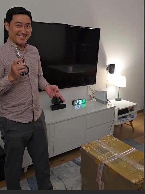 He almost used the scissors to open the box!!!! 