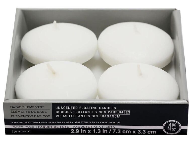 Simple white floating candles package