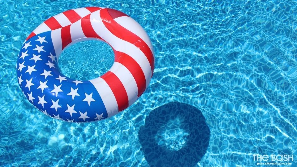 4th of July Pool Party Zoom Background