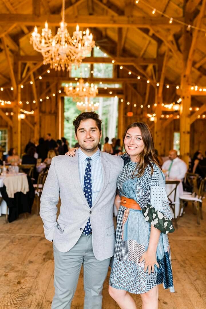 Bridget and Aaron attend a summer wedding on a mountain in Oxford, Maine.