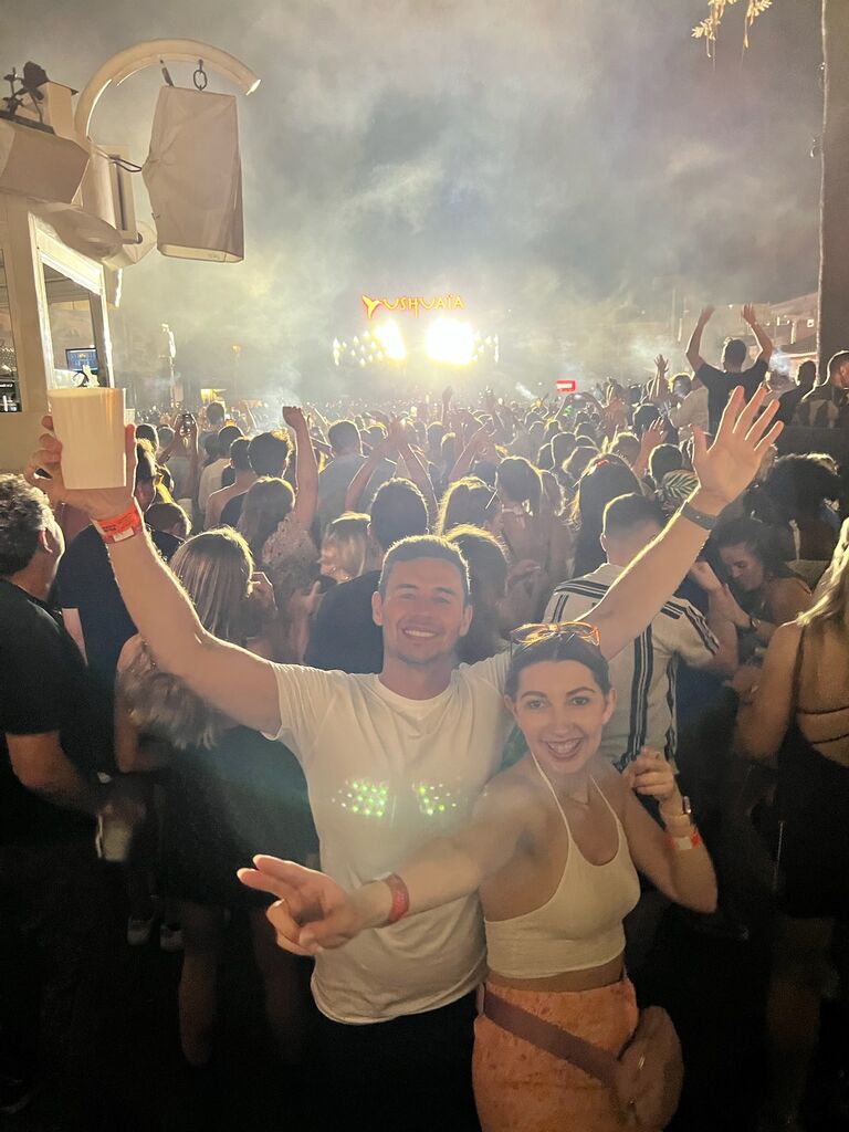 After countless parties together its hard to choose a favourite but seeing Calvin Harris in Ushuaia (Ibiza) is up there!