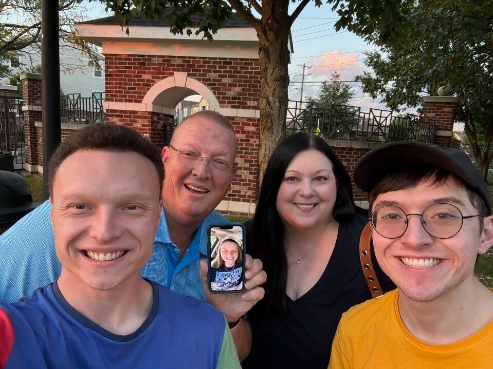 While they were both busy students this fall, their families helped keep them connected any way they could!