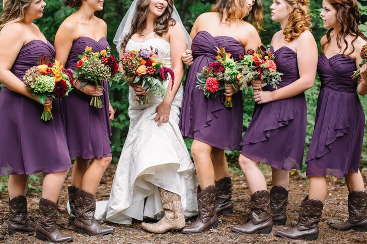 bridesmaid dresses with boots