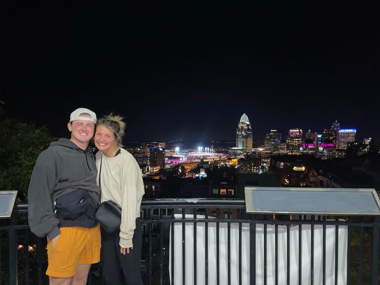 Will and I's first photo together!

This was after a whole month of FaceTime calls, Will flew all the way to Cincinnati to go on our first date! This is the weekend we became "official!"