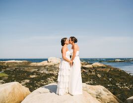 Maine wedding by the ocean bohemian dresses