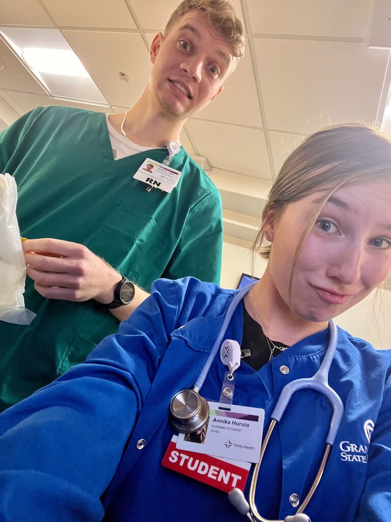 Annika just so happened to have her clinical placement on Jake's floor this semester.