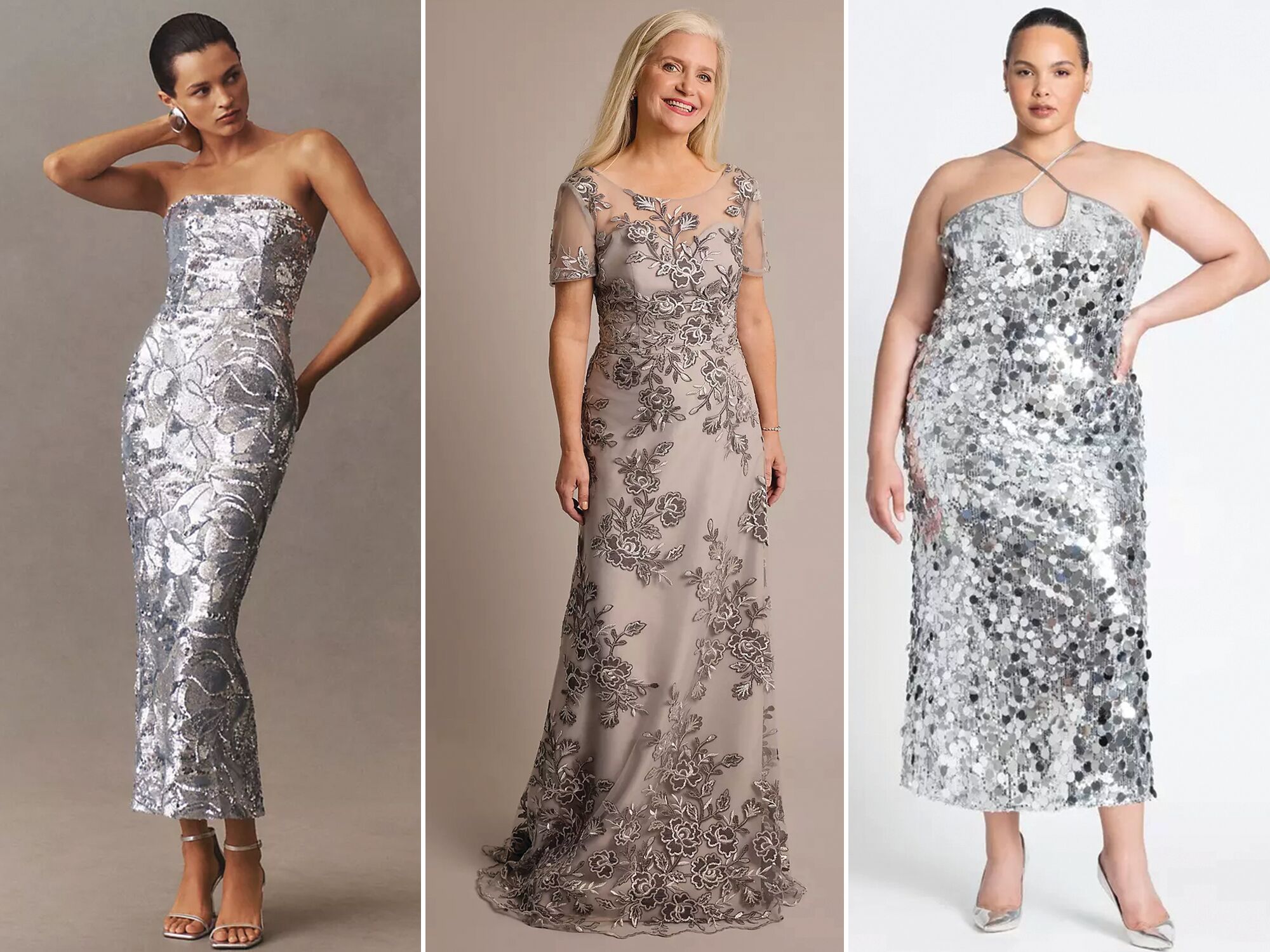Stitch of three 25th anniversary dresses
