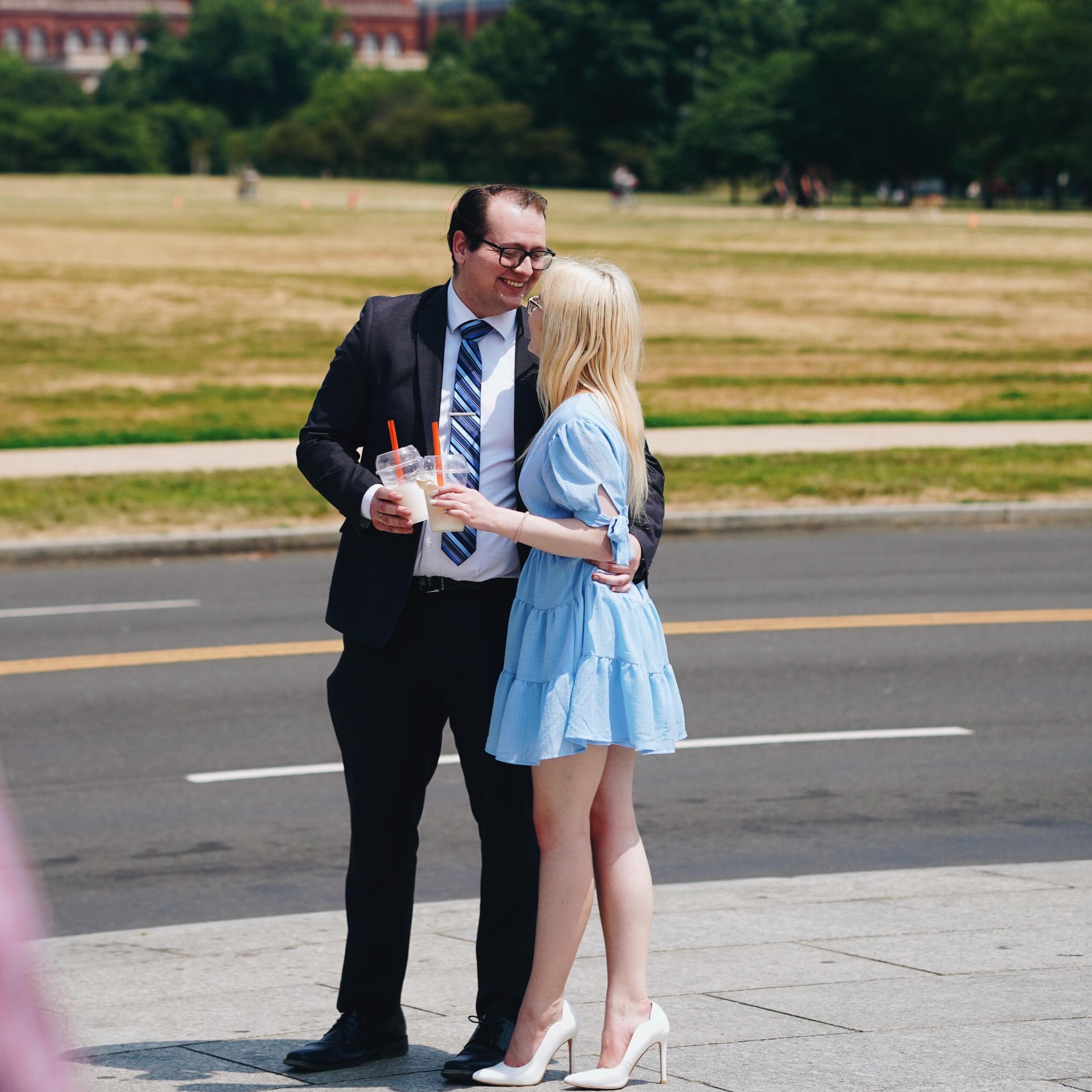 Intermission - Hanna started feeling faint and needed sugar so Jared got her a lemonade.