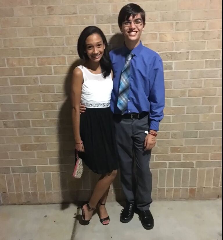 Our story begins at Klein Oak High School. This is one of our first pictures together at our freshman Homecoming. 

We started dating on May 13, 2017.