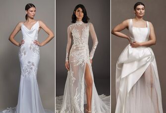 Three sheer wedding dresses