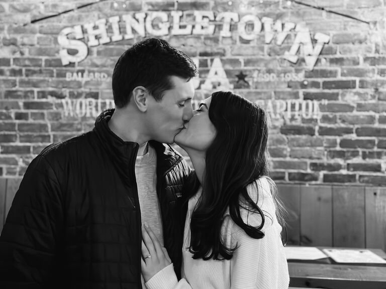 They went back to Shingletown to celebrate their engagement with family and friends.