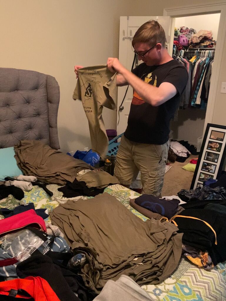 Colin and Linnea (and Ean) moved to Augusta!
Linnea: I love this photo because it looks like Colin was the one with a lot of clothes/stuff. I definitely brought the clutter!
Colin: She also brought the furniture, so it's all about balance.