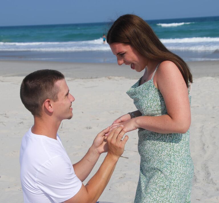 Jacob popped the question on Amber's Family Vacation in Topsail, NC