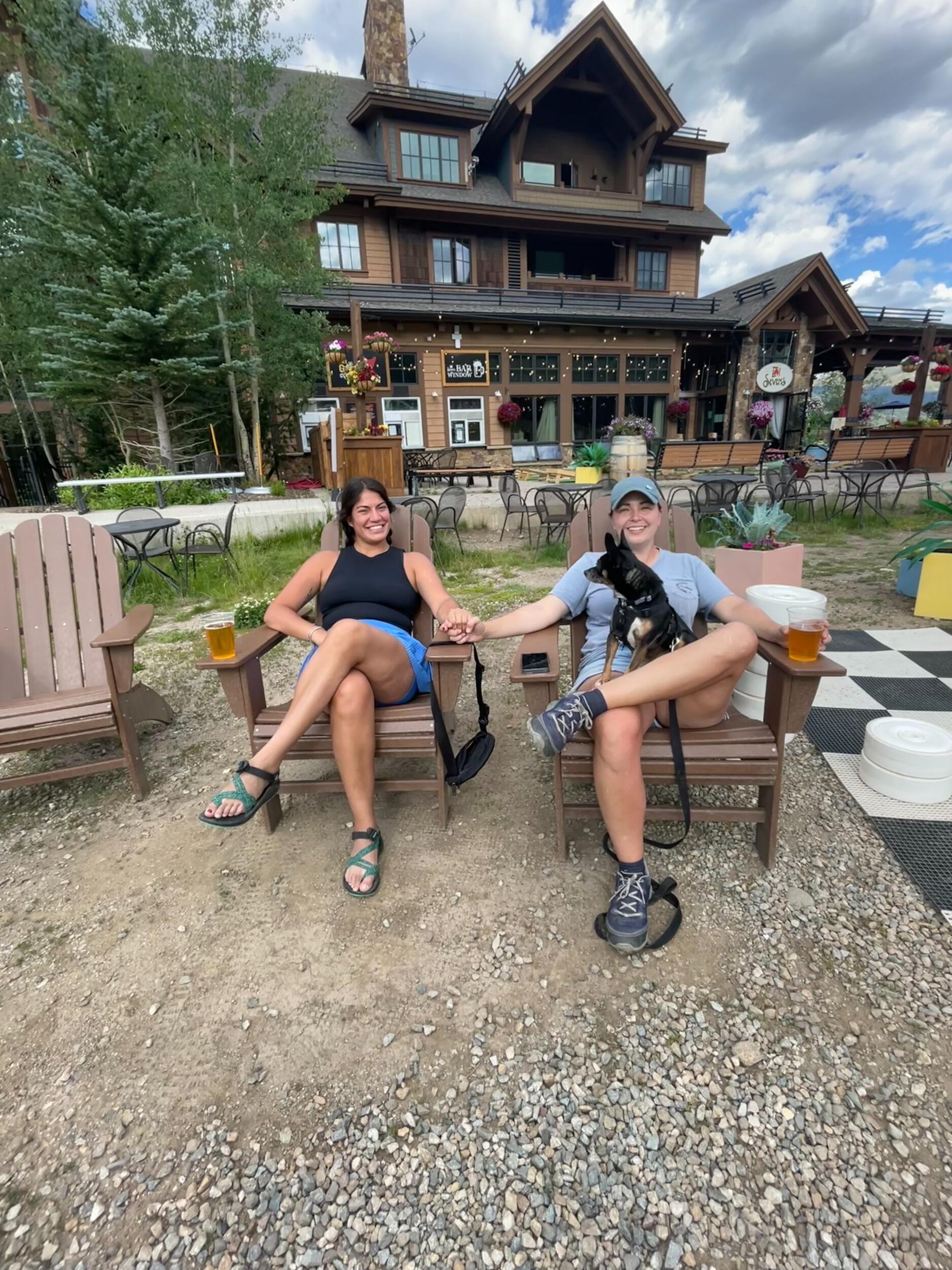 Our first trip to Colorado! This was taken in Breckenridge, CO after a hike—just two gals takin' a breather.