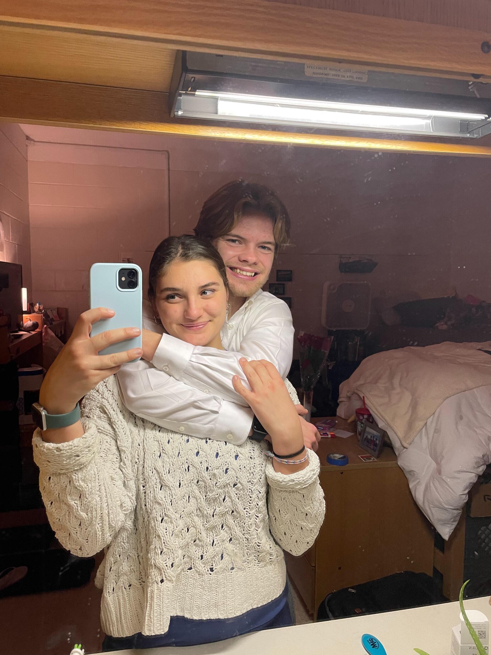 Near the end of the semester, we celebrate one year of dating with a date in Grand Rapids. However, our only picture from the evening is in the one and only Dykstra Hall, where Ellie lived as a sophomore RAR.